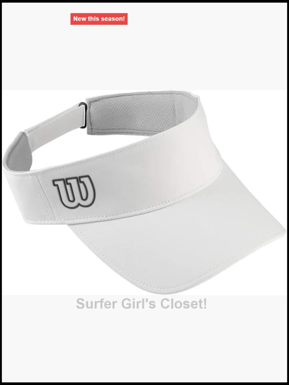 Wilson Ultralight Visor with Adjustable Closure and Absorbent Sweatband